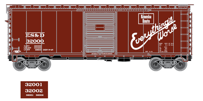 PRE-ORDER Everything's Worse N 40' PS1 Boxcar ES&D #32000