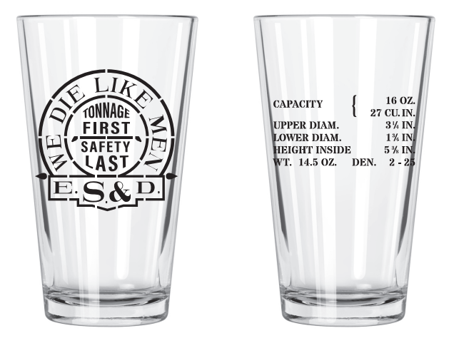 Explanatory Stencil & Data Pint Glass