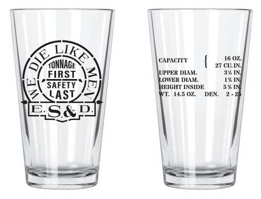 Explanatory Stencil & Data Pint Glass