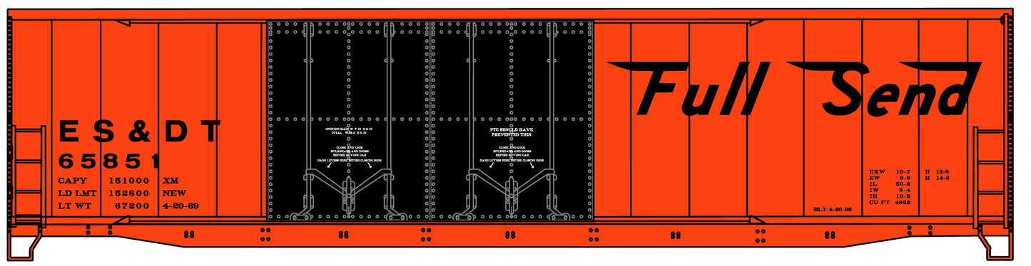 HO ES&DT Accurail 50' Full Send Welded Boxcar #2 #65851