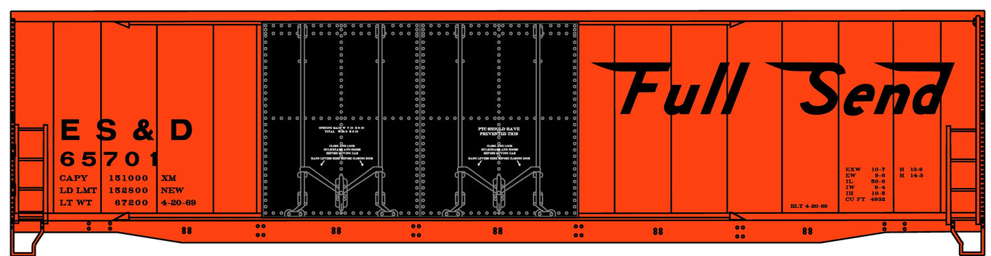 HO ES&D Accurail 50' Full Send Welded Boxcar #2 #65701