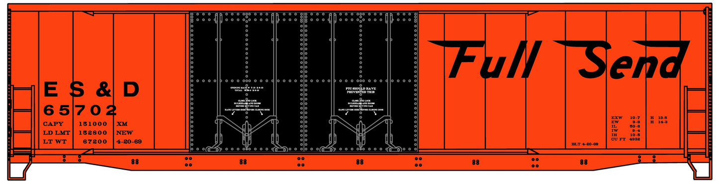 HO ES&D Accurail 50' Full Send Welded Boxcar #3 #65702