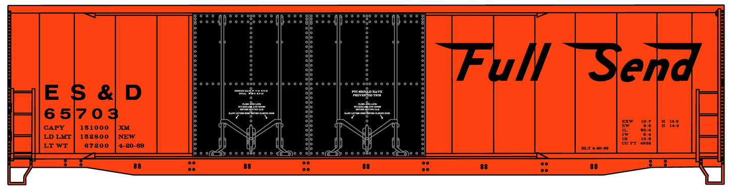 HO ES&D Accurail 50' Full Send Welded Boxcar #4 #65703