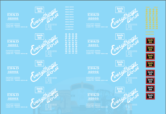 ES&D HO Scale Decals Set C