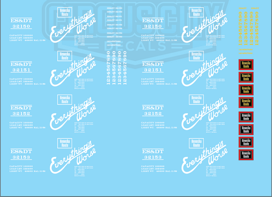ES&DT HO Scale Decals Set D